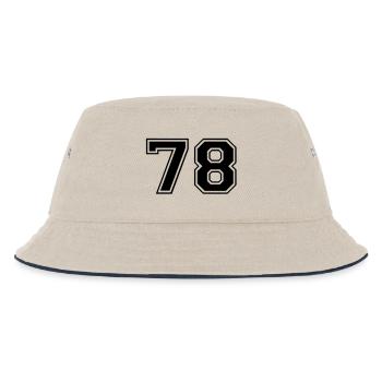 78 - Kids’ Bucket Hat - ecru/navy - Front