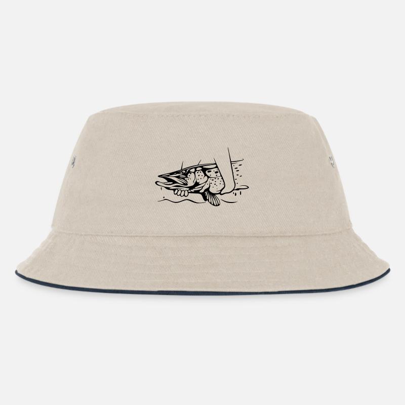Pike Catch & Release - Kids’ Bucket Hat - ecru/navy