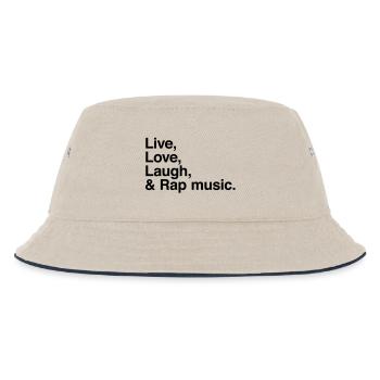 live love laugh and rap - Kinder Bucket Hat - Natur/Navy - Vorne