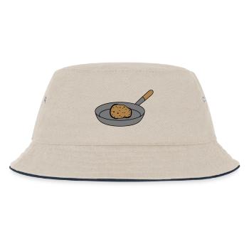 pfanne bratkartoffel kartoffel essen lecker koch k - Kinder Bucket Hat - Natur/Navy - Vorne