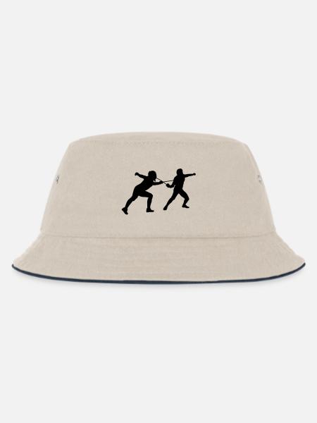 Fechten - Kinder Bucket Hat - Natur/Navy