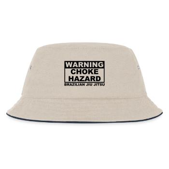 brazilian jiu jitsu bjj warning choke ha - Kids’ Bucket Hat - ecru/navy - Front