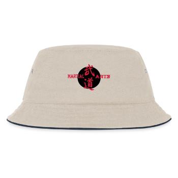 Martial Arts Schriftzeichen - Kinder Bucket Hat - Natur/Navy - Vorne