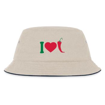 J'aime le piment piment Peperoni Herz Logo - Bob Enfant - blanc cassé/bleu marine - Devant