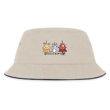 Einhorn Trio - Kinder Bucket Hat - Natur/Navy - Vorne