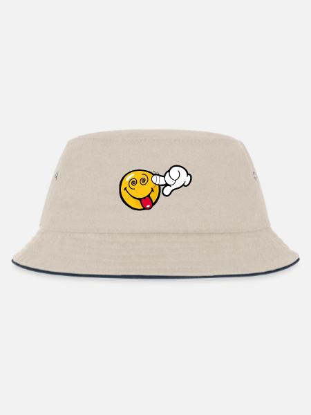 Smiley Stupid - Kinder Bucket Hat - Natur/Navy