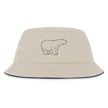 Polar Bear - Eisbär - Kinder Bucket Hat - Natur/Navy - Vorne