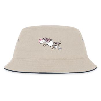 Pferd gibt Vollgas - Kinder Bucket Hat - Natur/Navy - Vorne