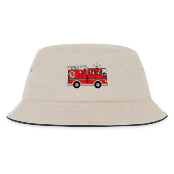 Fire engine with wailing siren - Kids’ Bucket Hat - ecru/navy - Front