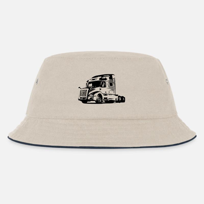 Trucker LKW US - Kinder Bucket Hat - Natur/Navy