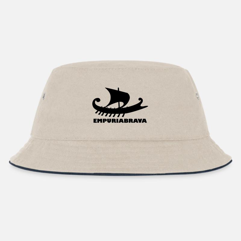 Schiff Empuriabrava - Kinder Bucket Hat - Natur/Navy