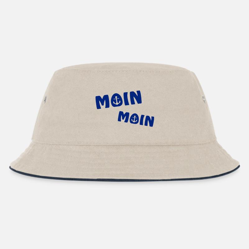 Moin Moin mit Anker - Kinder Bucket Hat - Natur/Navy