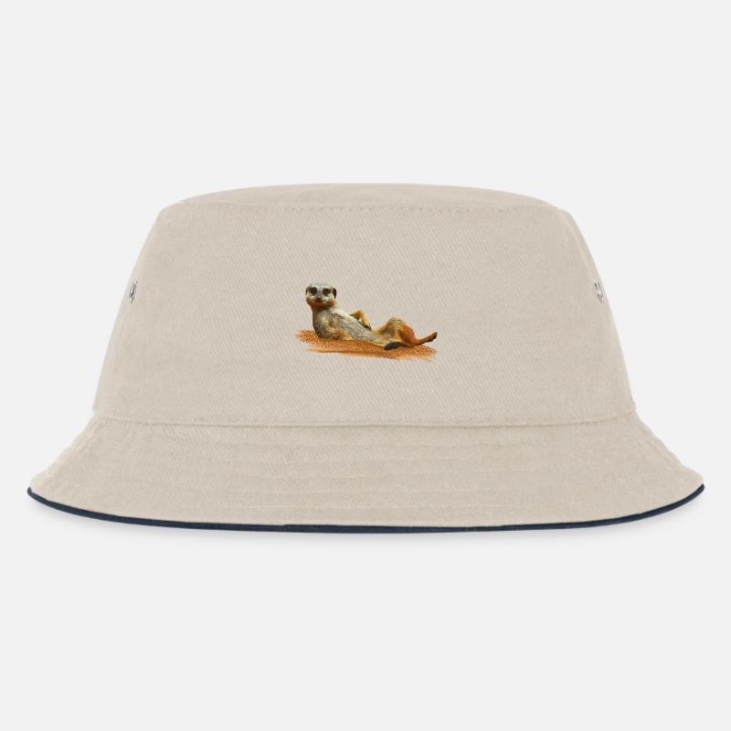 Erdmännchen - Kinder Bucket Hat - Natur/Navy