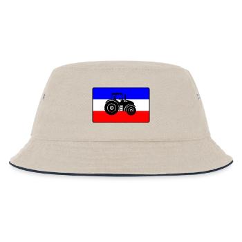 Flag farmers protest with tractor - Kids’ Bucket Hat - ecru/navy - Front