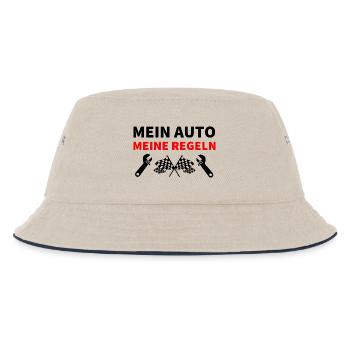 Auto - Kinder Bucket Hat - Natur/Navy - Vorne