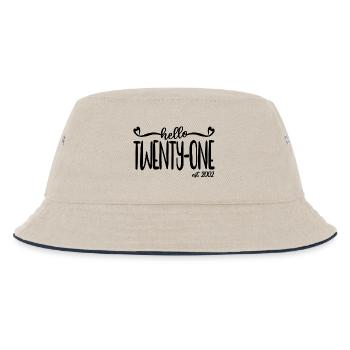 21. Geburtstag Frauen Hallo Einundzwanzig Est. 2002 - Kinder Bucket Hat - Natur/Navy - Vorne