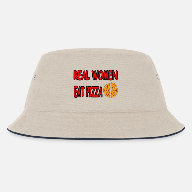Pizza - Kinder Bucket Hat - Natur/Navy