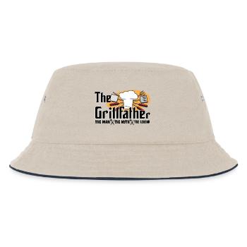 The grillfather, The grill father for the BBQ # - Kids’ Bucket Hat - ecru/navy - Front