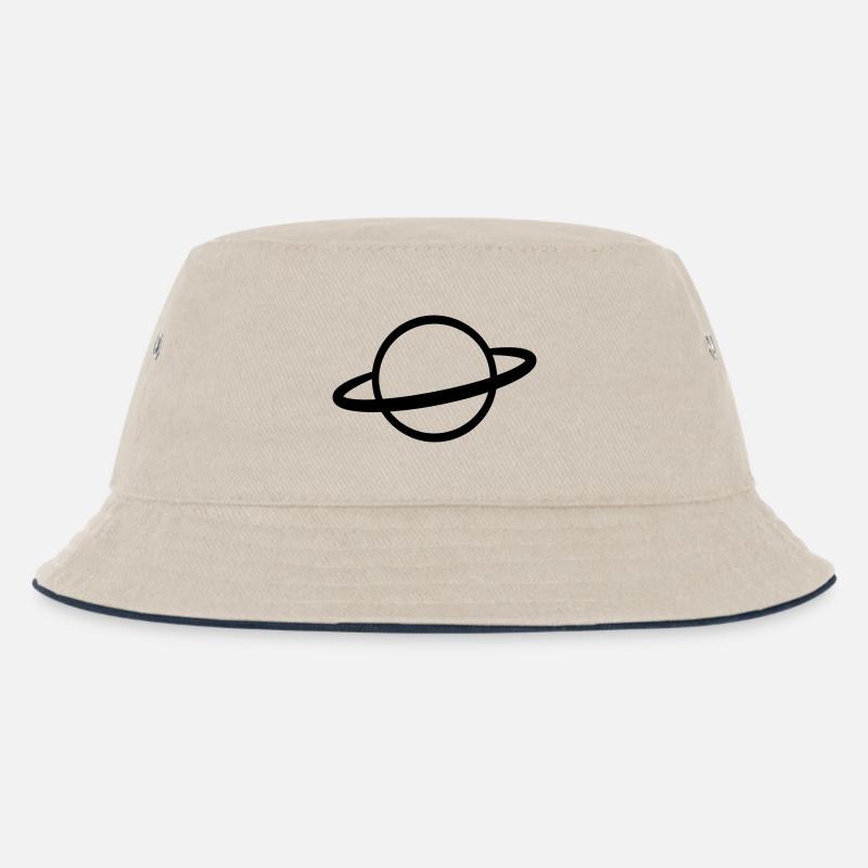 Planet mit Ring Symbol Umriss - Kinder Bucket Hat - Natur/Navy