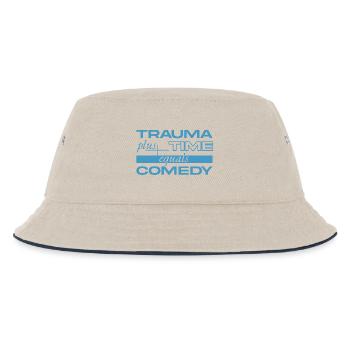 Trauma + Zeit = Comedy - Kinder Bucket Hat - Natur/Navy - Vorne