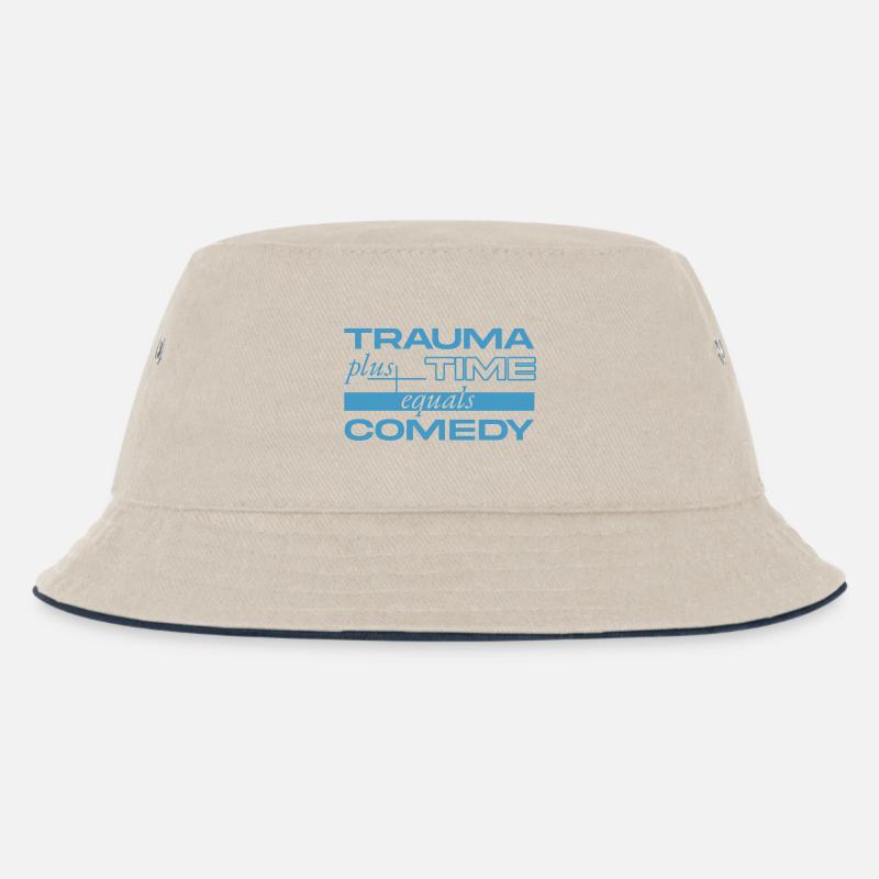 Trauma + Zeit = Comedy - Kinder Bucket Hat - Natur/Navy