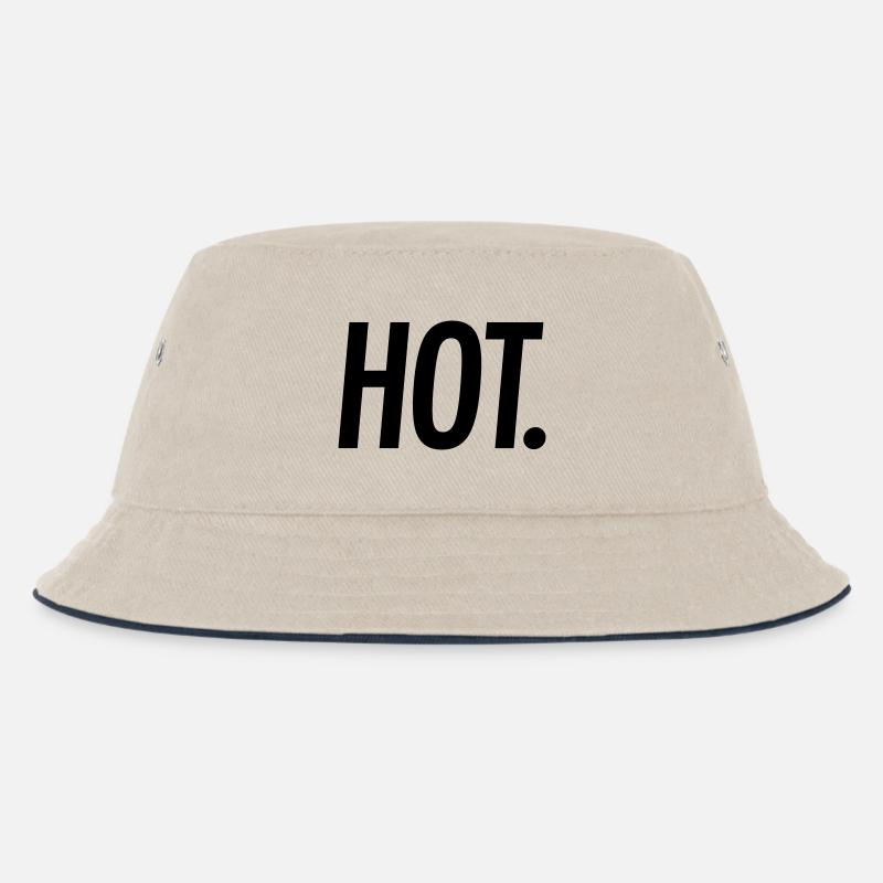 HOT. – Bold Statement Typografie - Kinder Bucket Hat - Natur/Navy