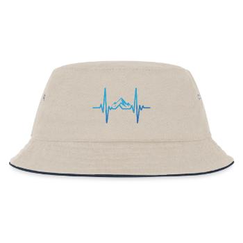 Herzschlag mit Berglandschaft - Kinder Bucket Hat - Natur/Navy - Vorne