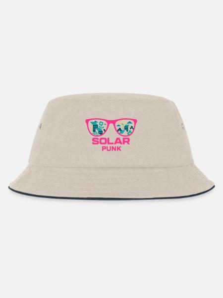 Solarpunk Vision - Kinder Bucket Hat - Natur/Navy