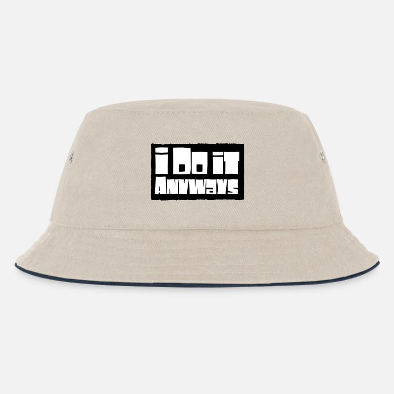 i do it anyways - Kinder Bucket Hat - Natur/Navy