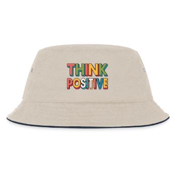 Denken Sie an Positive Retro Rainbow - Kinder Bucket Hat - Natur/Navy - Vorne