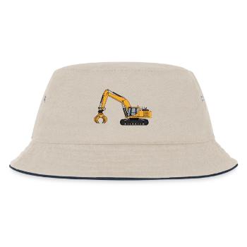 Bagger Baggerfahrer Baustelle  - Kinder Bucket Hat - Natur/Navy - Vorne