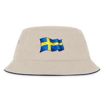 Schweden Fahne - Kinder Bucket Hat - Natur/Navy - Vorne