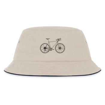 Rennrad Minimal Art Retro – Geschwindigkeit pur - Kinder Bucket Hat - Natur/Navy - Vorne