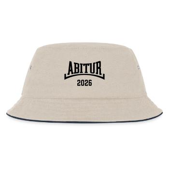 Abitur 2026 (Abiturient / Abi 26 / Konkav / B) - Kinder Bucket Hat - Natur/Navy - Vorne