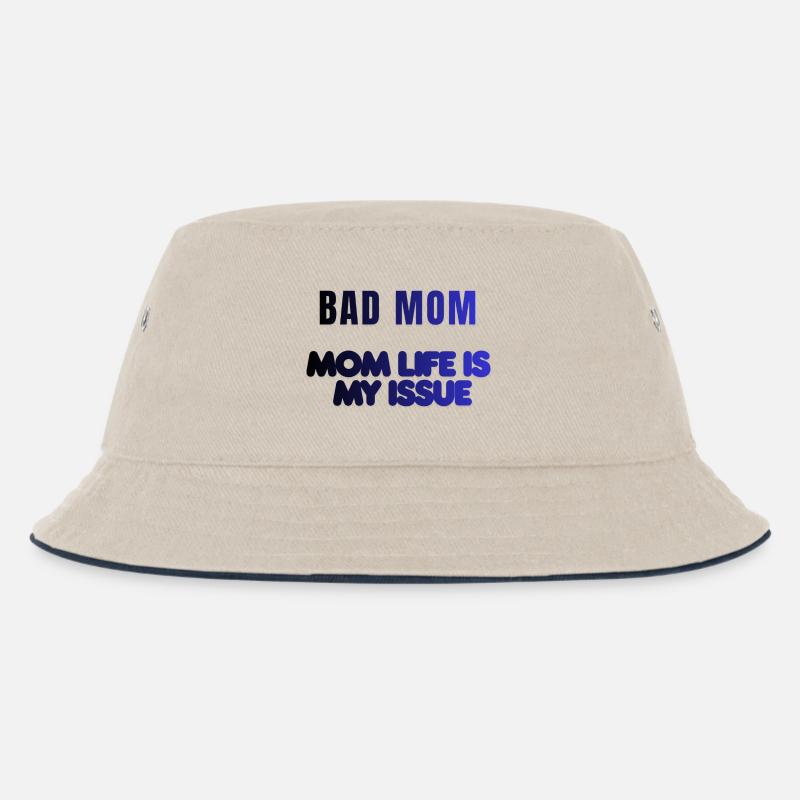 Bad Mom Life Issue - Kinder Bucket Hat - Natur/Navy