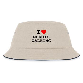Ich liebe Nordic Walking - I love Nordic Walking - Kids’ Bucket Hat - ecru/navy - Front
