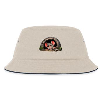Little mouse out of hole - Kids’ Bucket Hat - ecru/navy - Front
