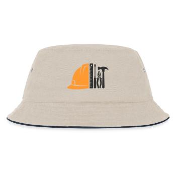 Werkzeug & Bauhelm – Handwerker Logo - Kinder Bucket Hat - Natur/Navy - Vorne