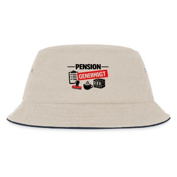 Pension genehmigt - Kinder Bucket Hat - Natur/Navy - Vorne
