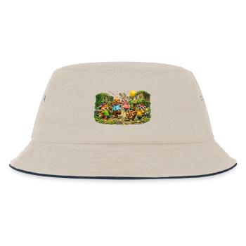 Cheerful animal friends party procession - Kids’ Bucket Hat - ecru/navy - Front