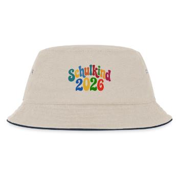 Schoolchild 2026 | School enrollment | First Year - Kids’ Bucket Hat - ecru/navy - Front