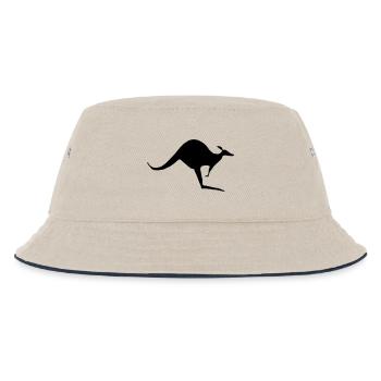single kangaroo - Kinder Bucket Hat - Natur/Navy - Vorne