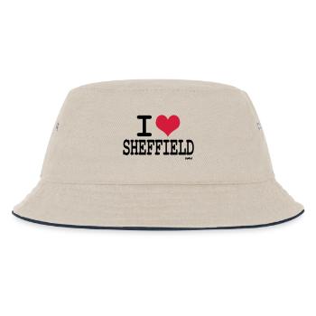 i love sheffield by wam - Kids’ Bucket Hat - ecru/navy - Front