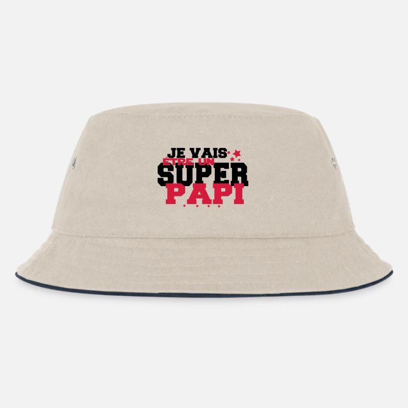 JE VAIS être un super PAPi - Bob Enfant - blanc cassé/bleu marine
