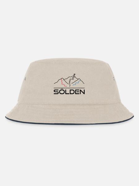 Wintersport Skipiste Sölden - Kinder Bucket Hat - Natur/Navy