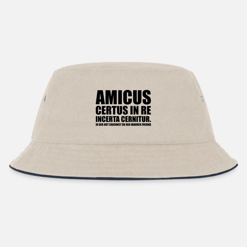Amicus Certus In Re Incerta Cernitur In - Kinder Bucket Hat - Natur/Navy