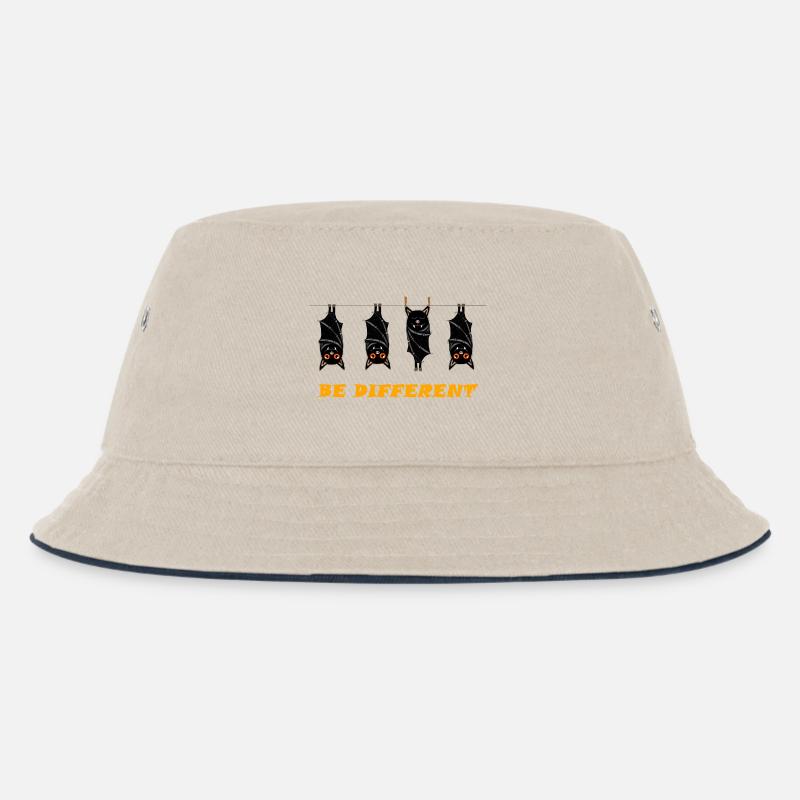 BE DIFFERENT - Kids’ Bucket Hat - ecru/navy