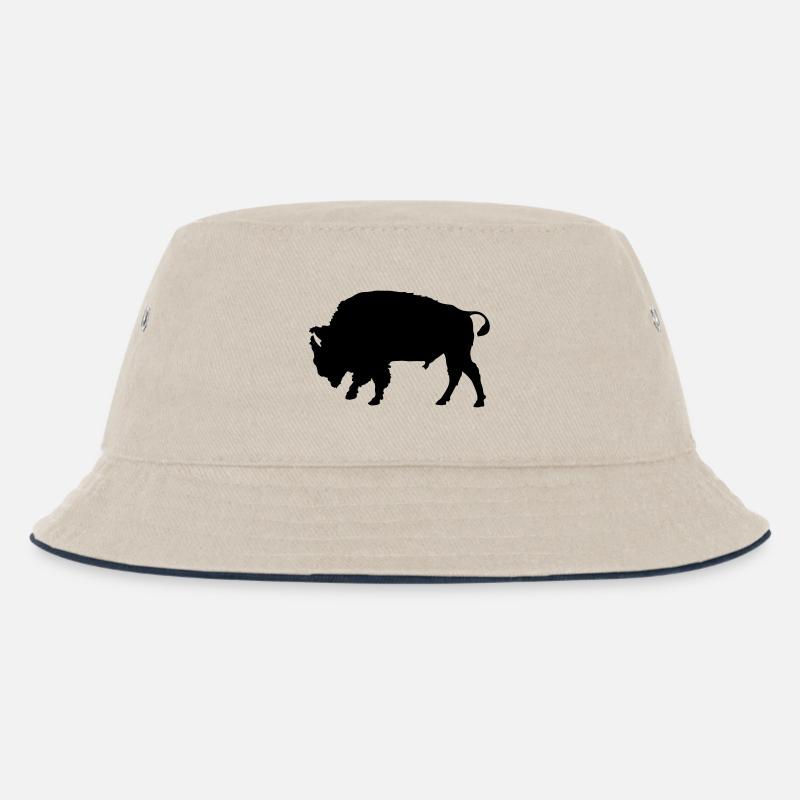 Bison - Kinder Bucket Hat - Natur/Navy