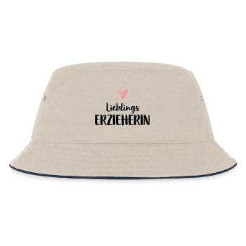 Lieblings Erzieherin Herz Geschenk Kindergarten - Kinder Bucket Hat - Natur/Navy - Vorne