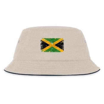 Jamaica Vintage Flag - Kinder Bucket Hat - Natur/Navy - Vorne